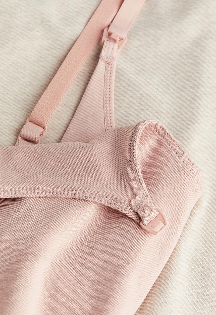 H&M - Mama 2-pack nursing tops - powder pink/light beige 