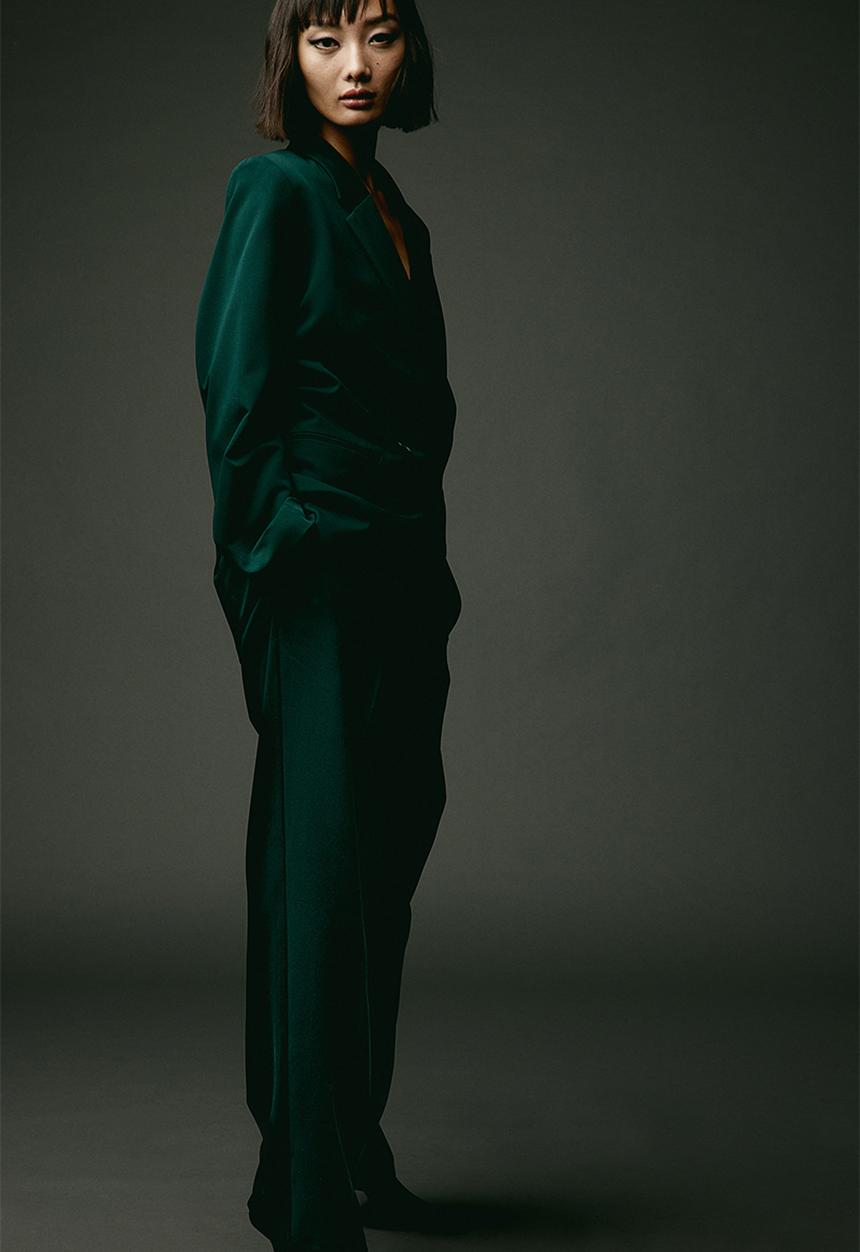 H&M - Tapered trousers - dark green