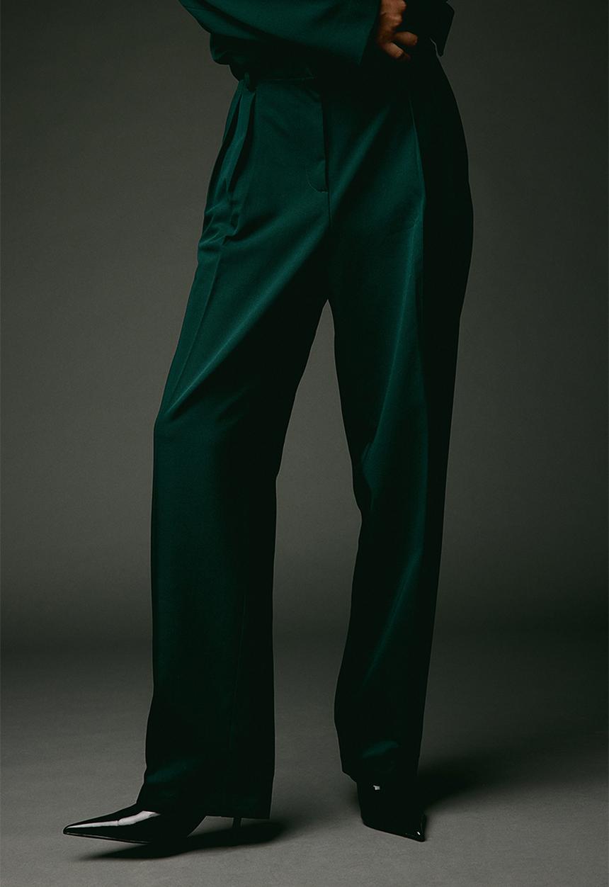 H&M - Tapered trousers - dark green