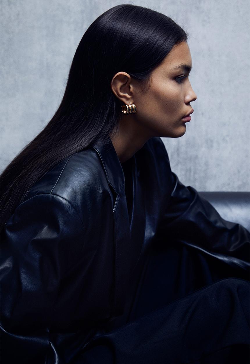 H&M - Oversized coated blazer - black