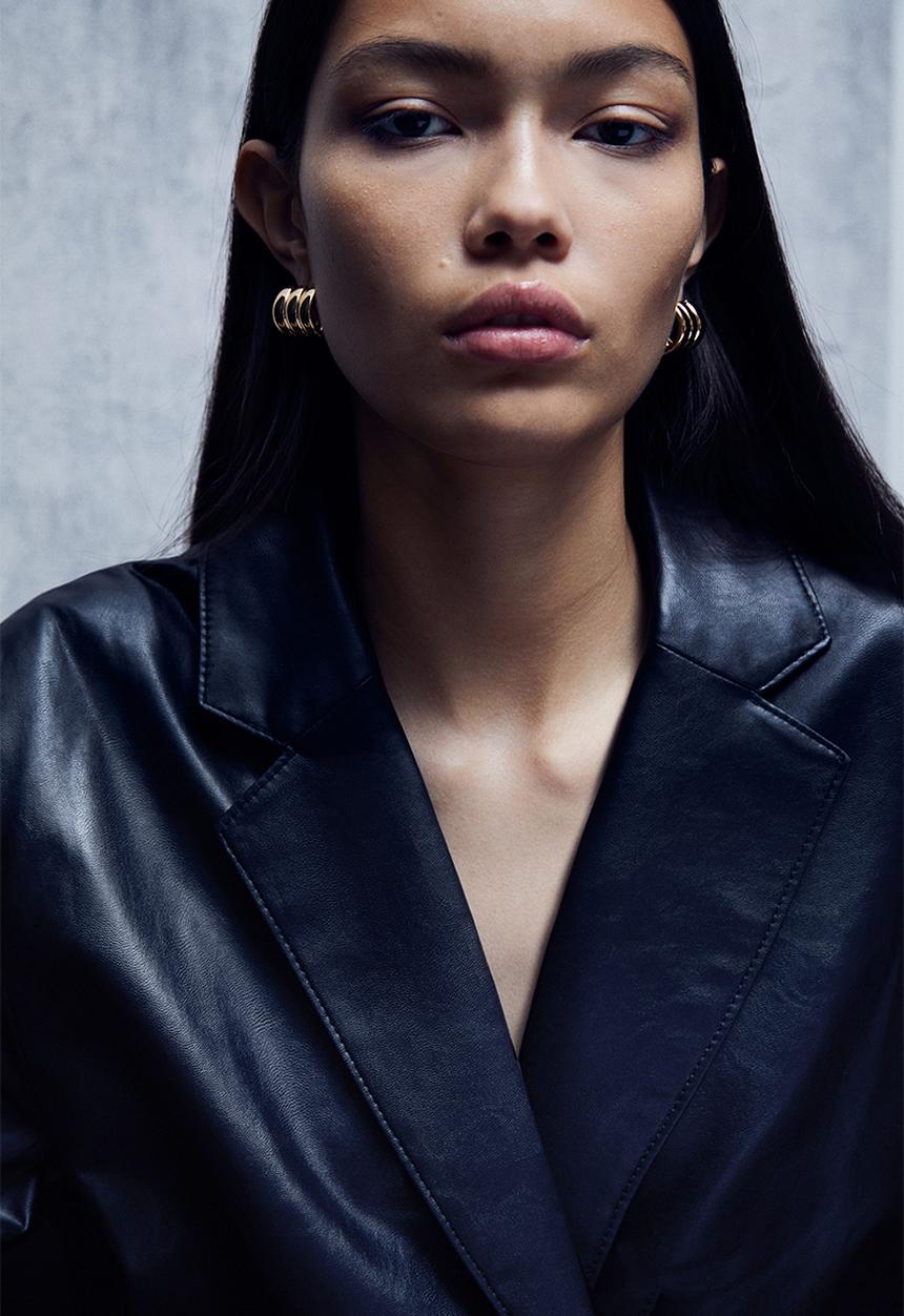 H&M - Oversized coated blazer - black