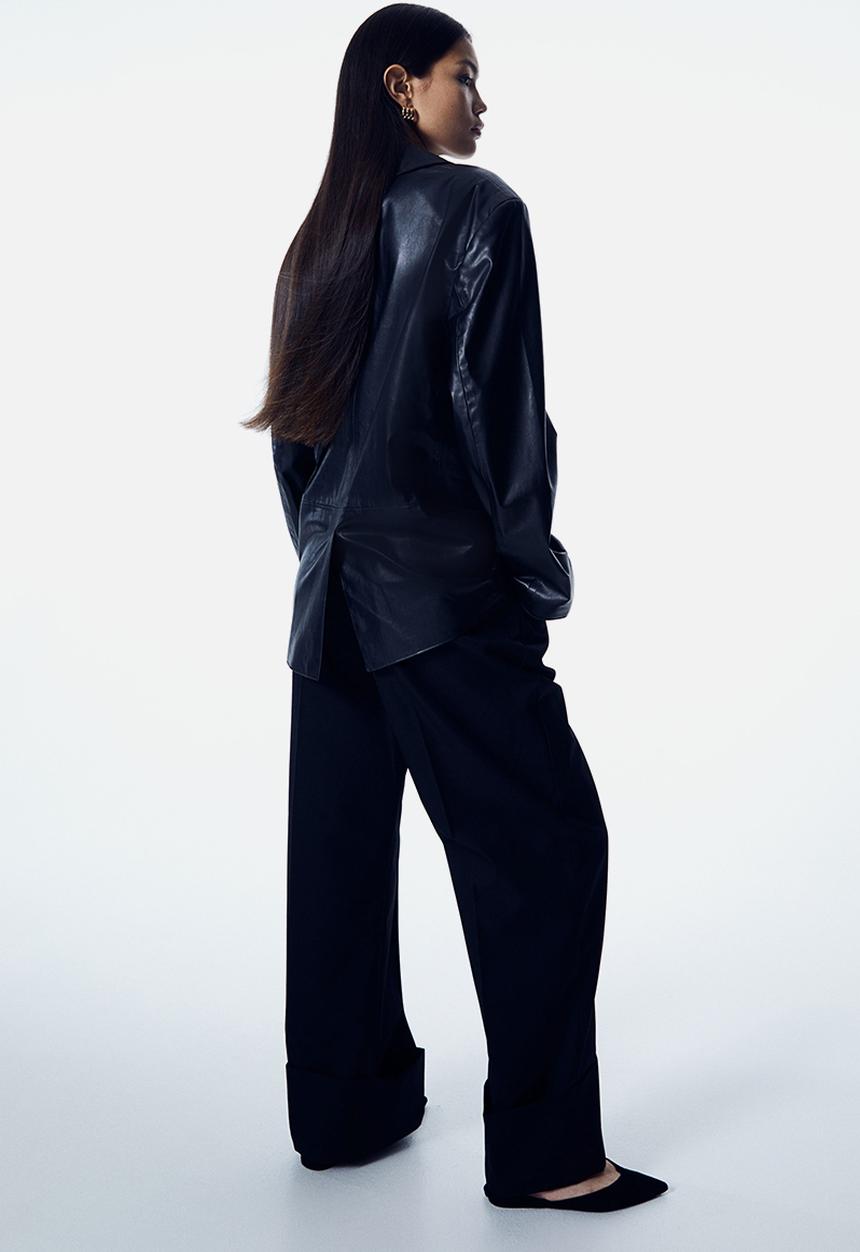 H&M - Oversized coated blazer - black