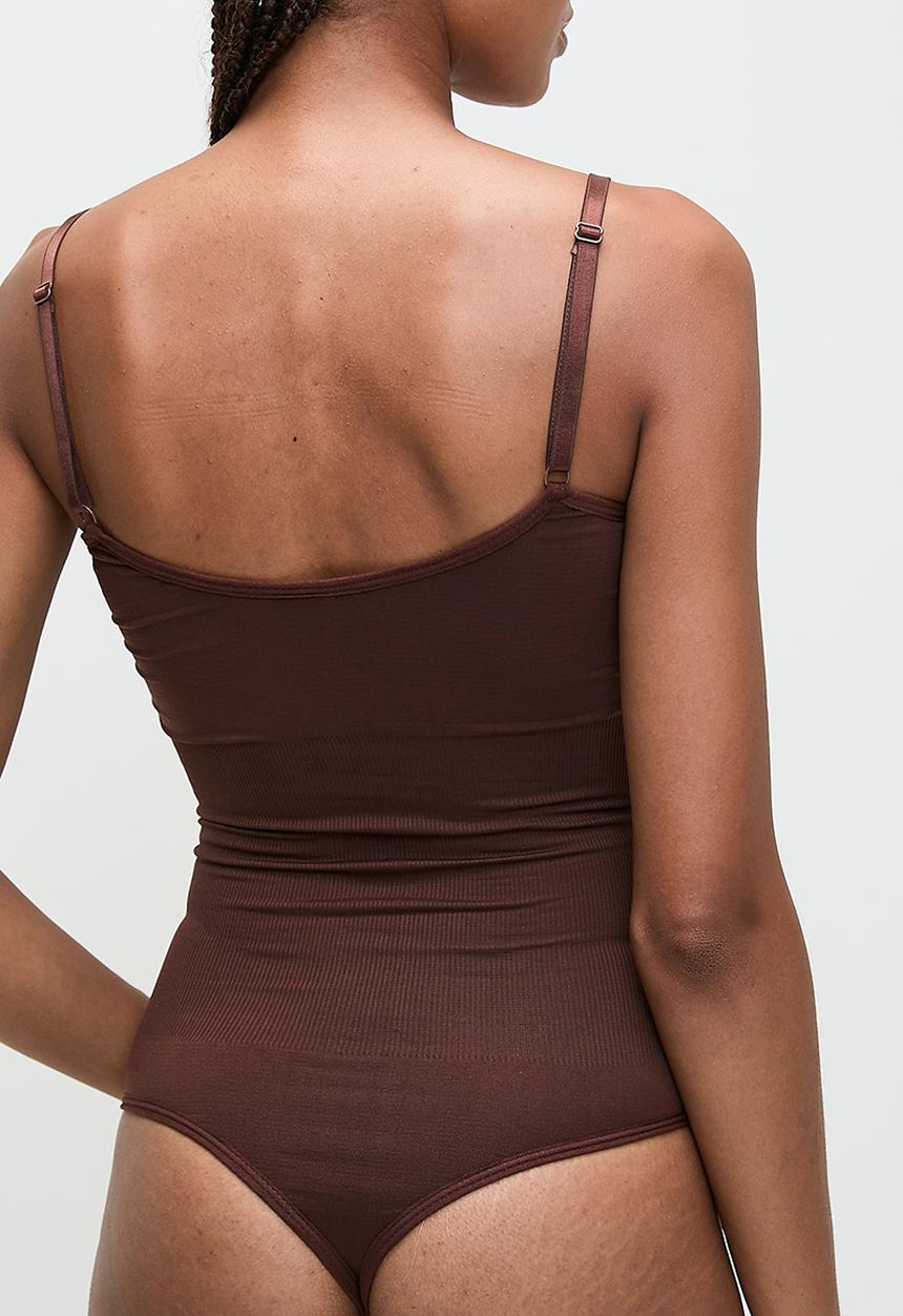 Tessa Design - Tessa sculpt t-shaped bodysuit - coffee