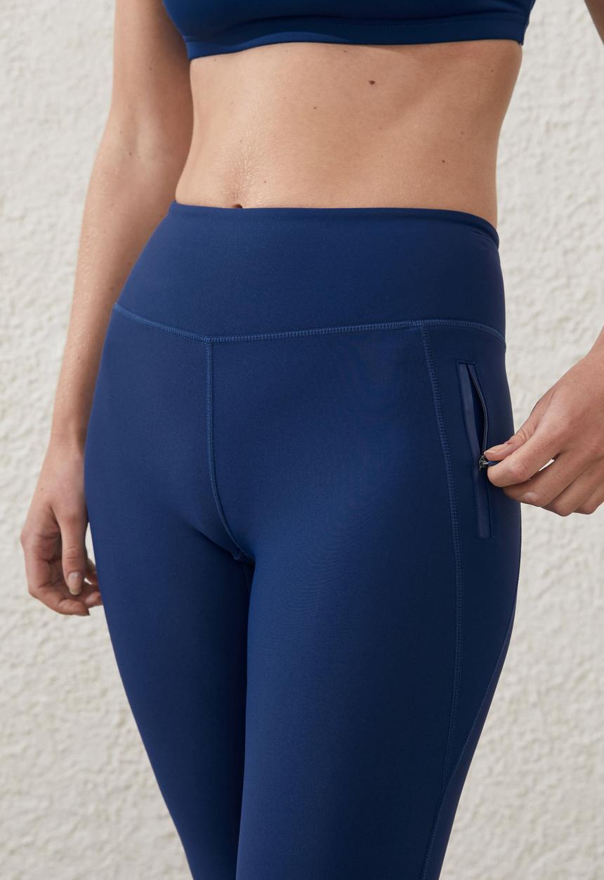 Cotton On - Fleece Lined Full Length Tight - Navy Peony