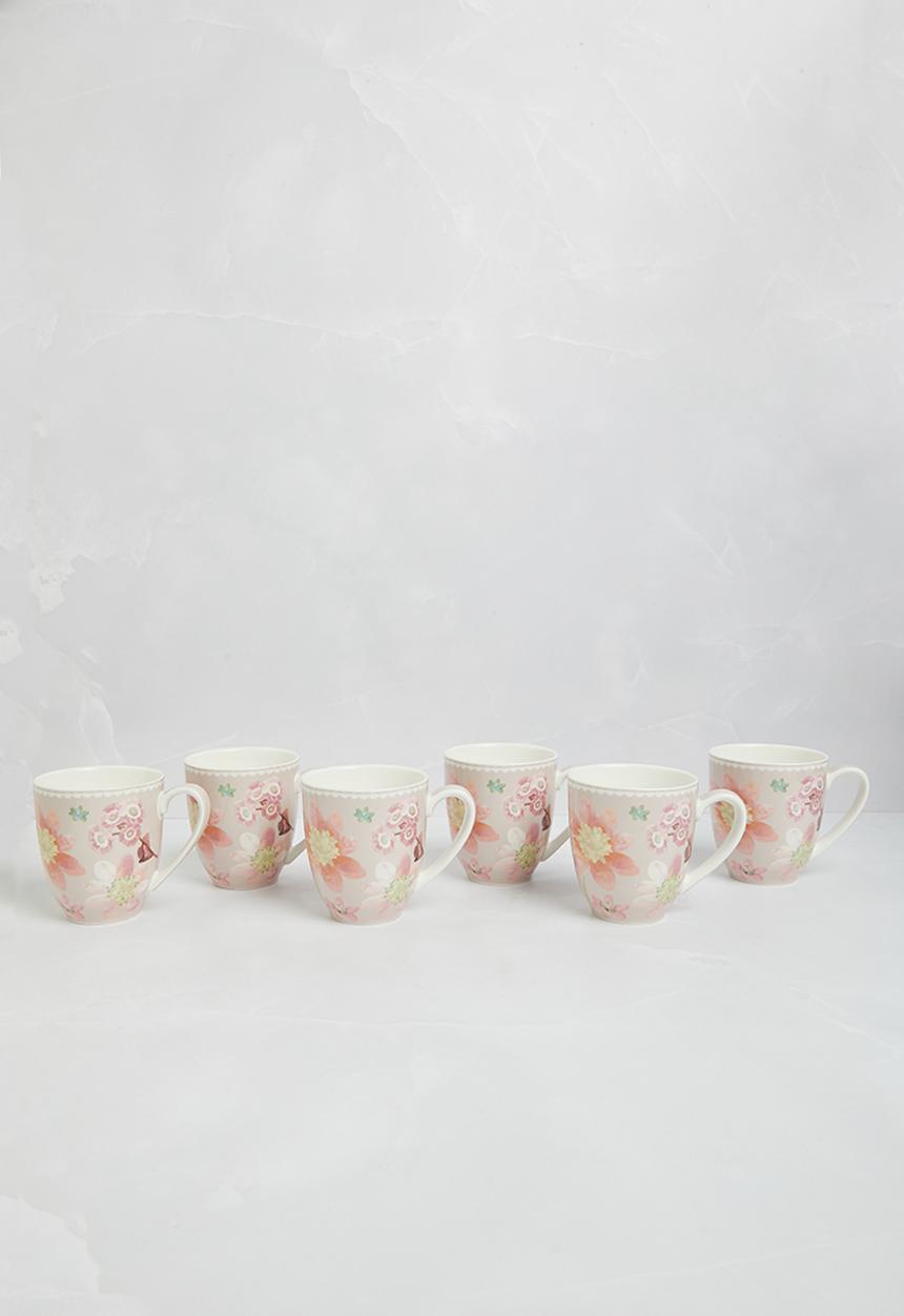 Maxwell & Williams - Primula Coupe Mug Set of 6 - Pink 