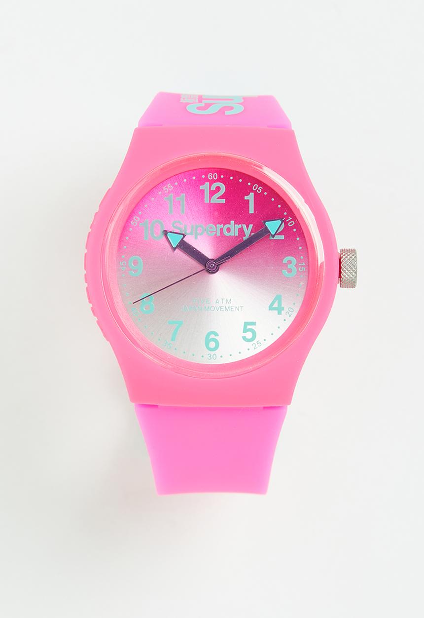 Superdry. - Silicone watch - pink/white