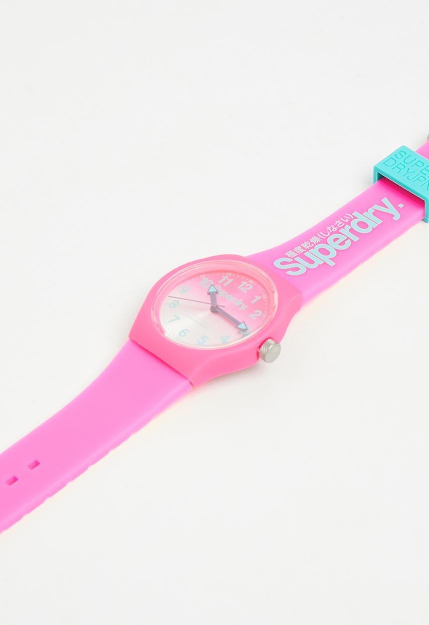 Superdry. - Silicone watch - pink/white