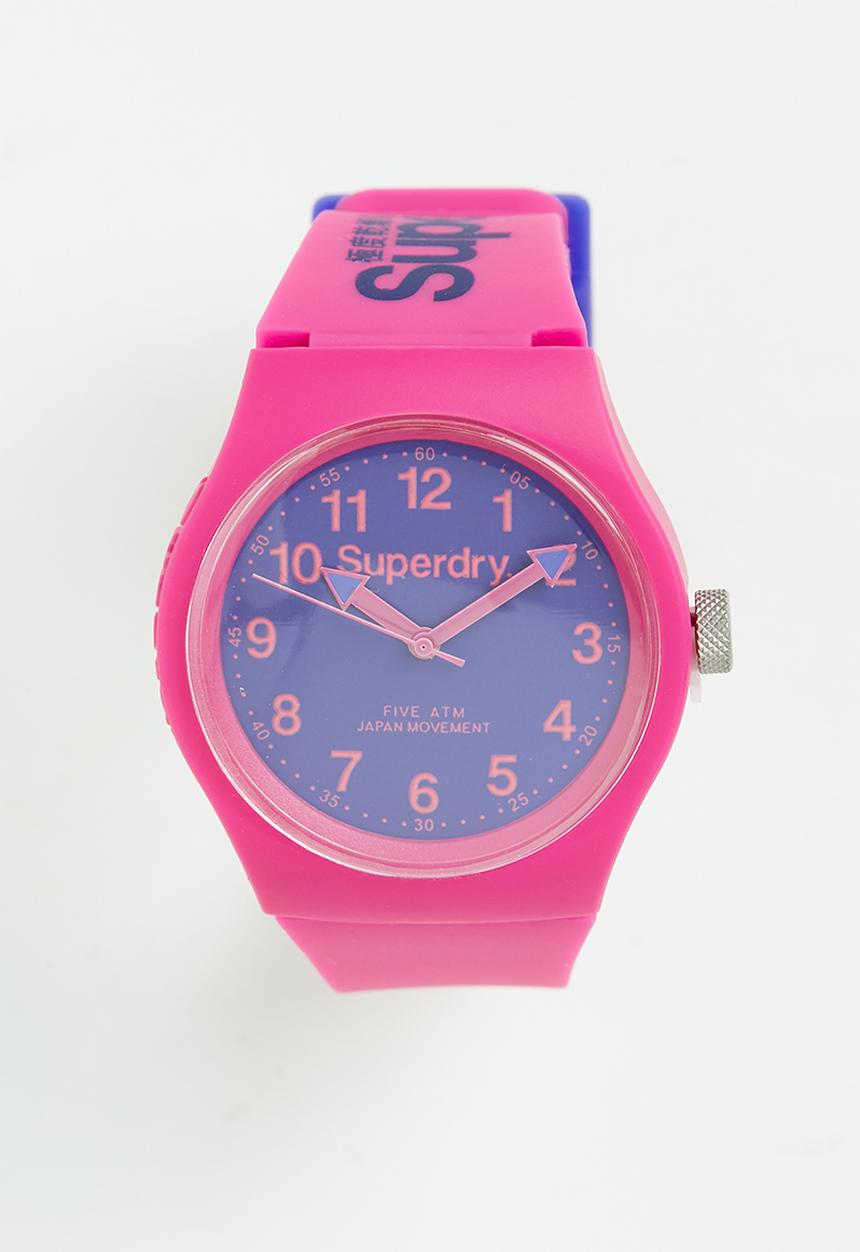 Superdry. - Superdry silicone watch - pink/navy