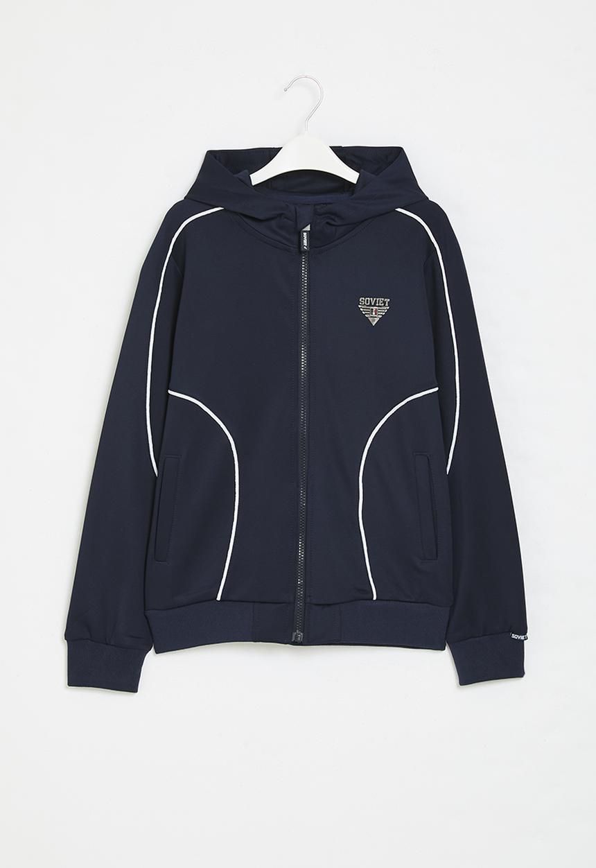 SOVIET - Boys zip through sweat top - navy