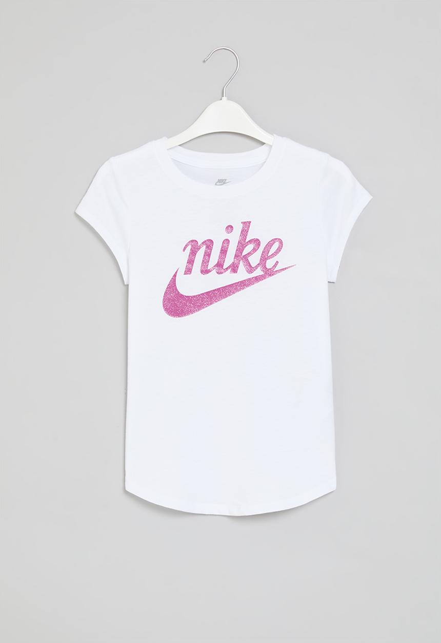 Nike - Nkg script futura short sleeve tee - white & playful pink
