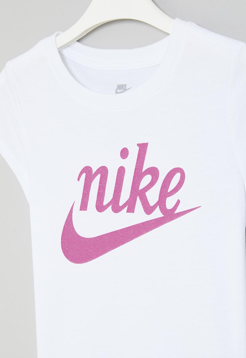 Nike - Nkg script futura short sleeve tee - white & playful pink
