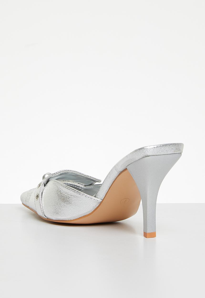 Public Desire - Macchiato heeled mule - silver