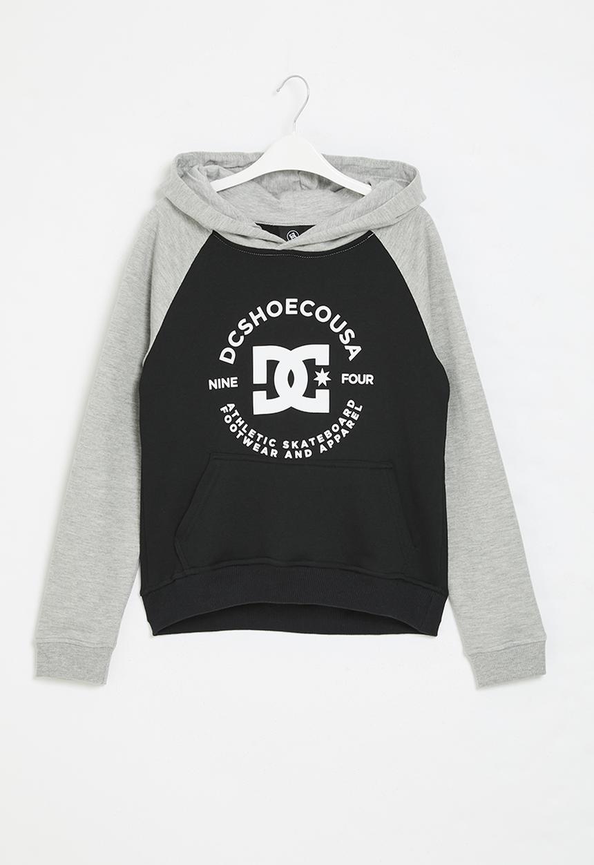 DC - Dc star pilot raglan ph boy hoodie - black & grey heather