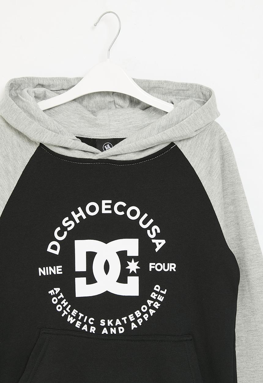 DC - Dc star pilot raglan ph boy hoodie - black & grey heather