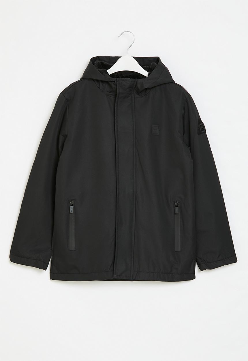 SOVIET - Boys zip through parka jacket - black