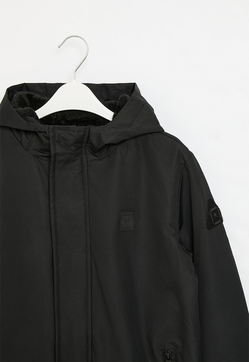 SOVIET - Boys zip through parka jacket - black