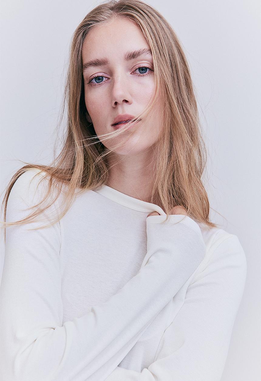 H&M - Mama ribbed jersey top - white