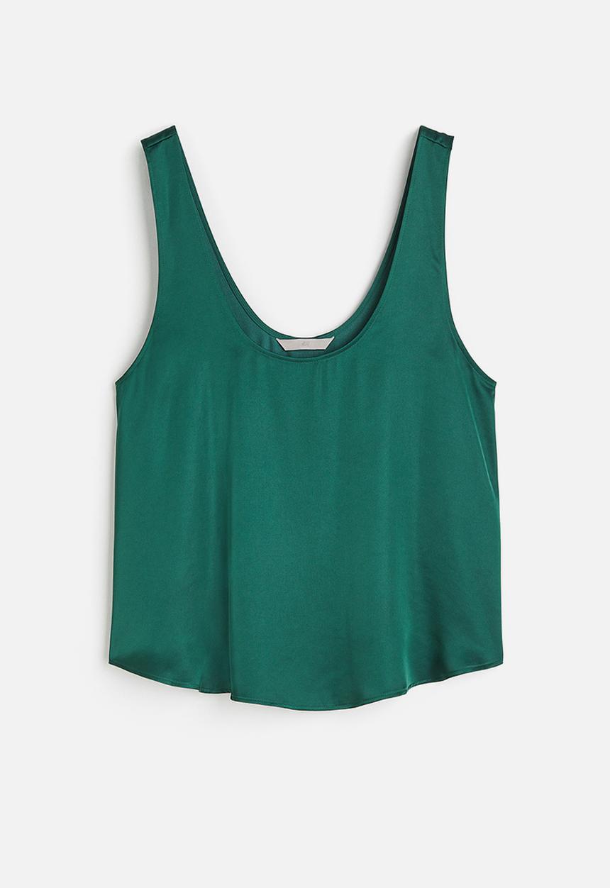 H&M - Satin vest top - green