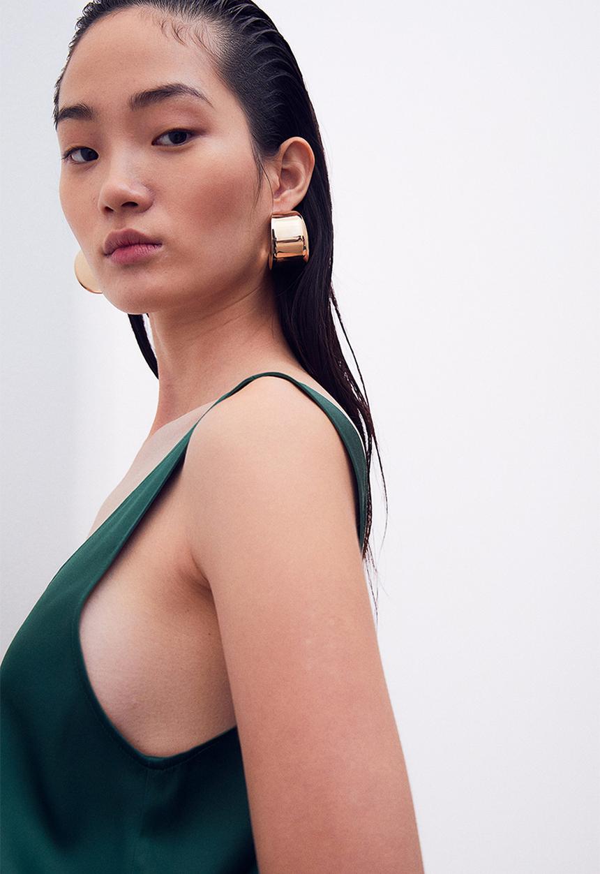 H&M - Satin vest top - green