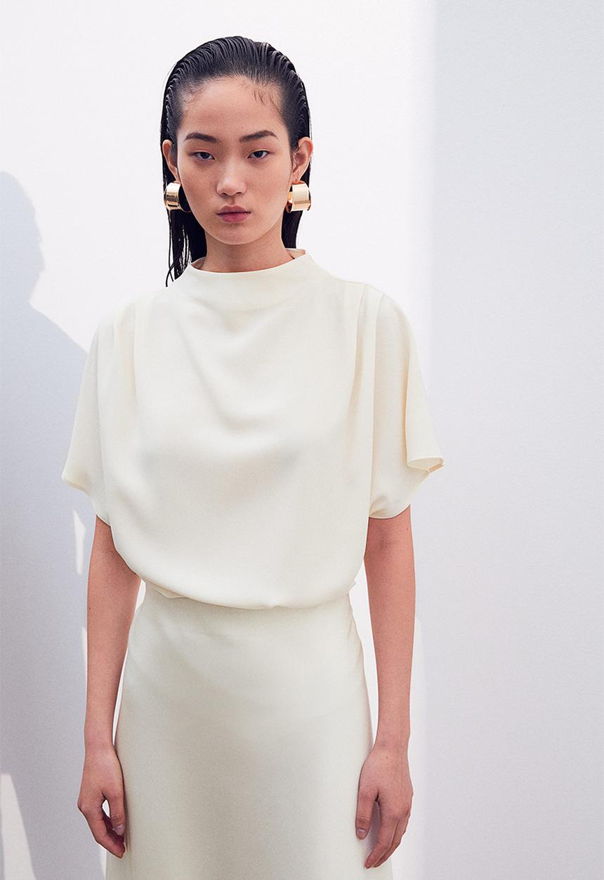 H&M - Short-sleeved blouse - white
