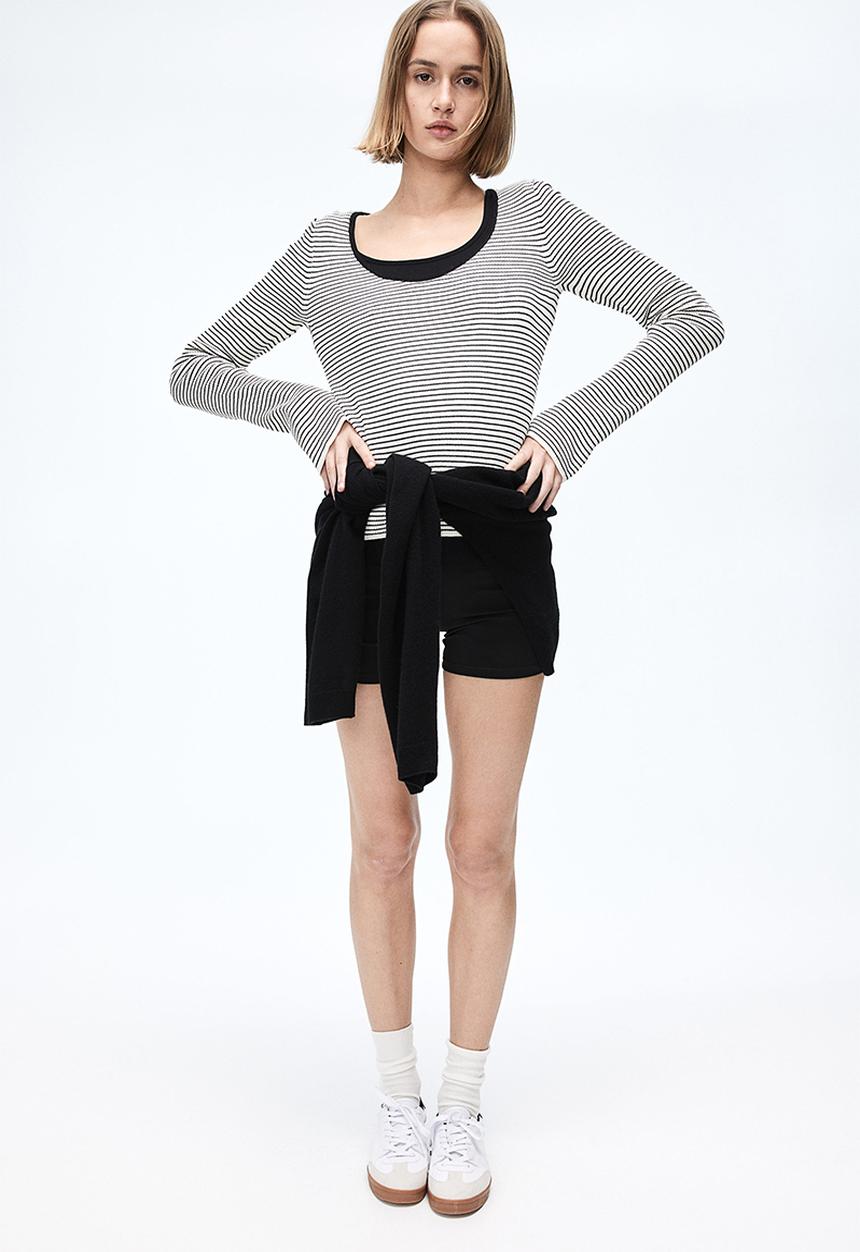 H&M - Rib-knit top - white multi