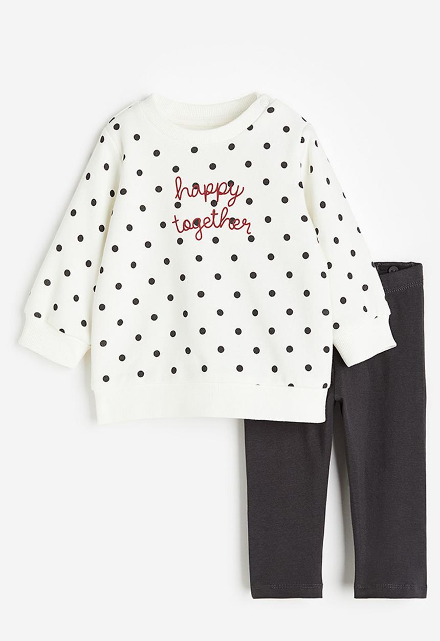 H&M - 2-Piece set - white spotted