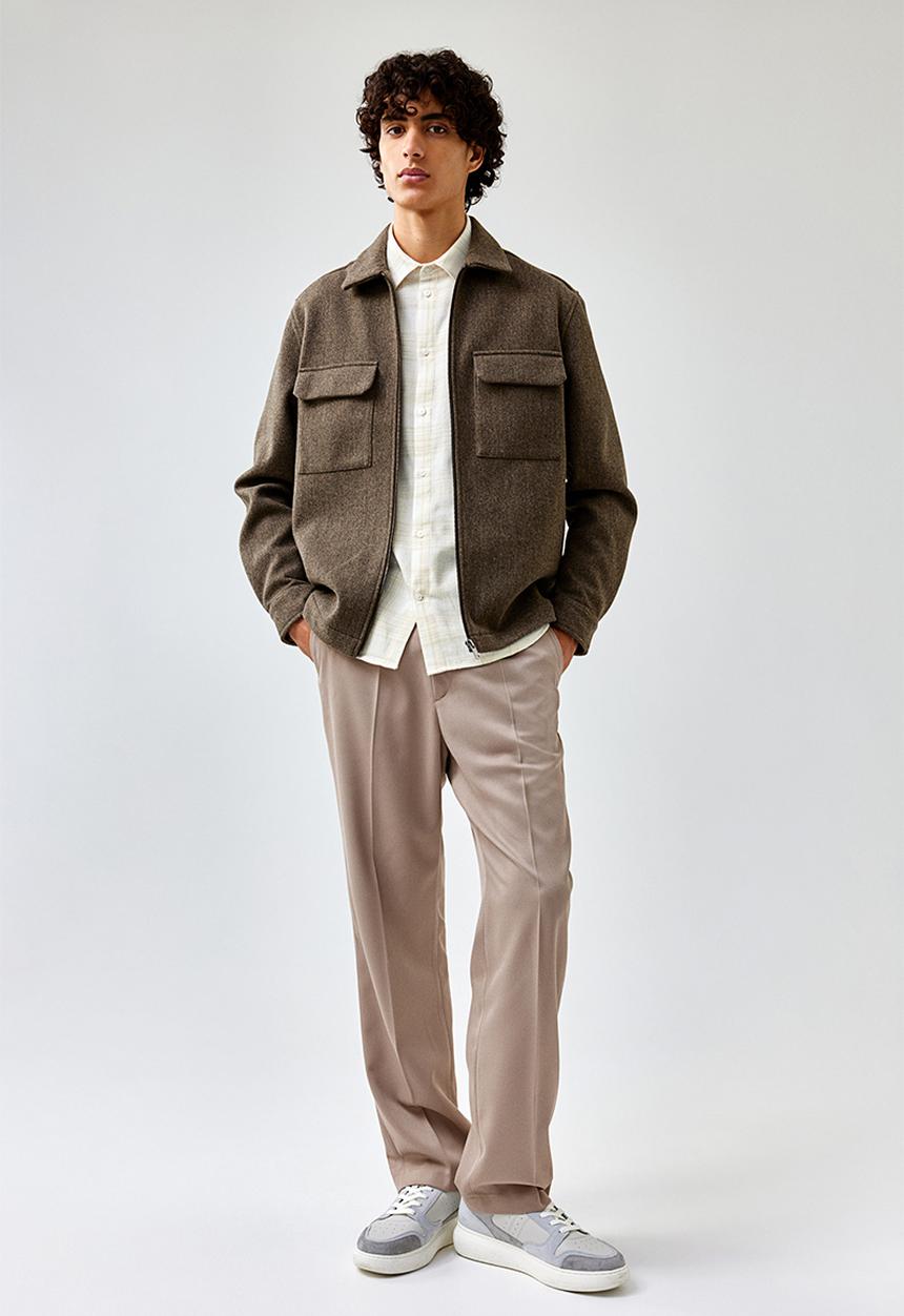H&M - Regular fit flannel shirt - beige