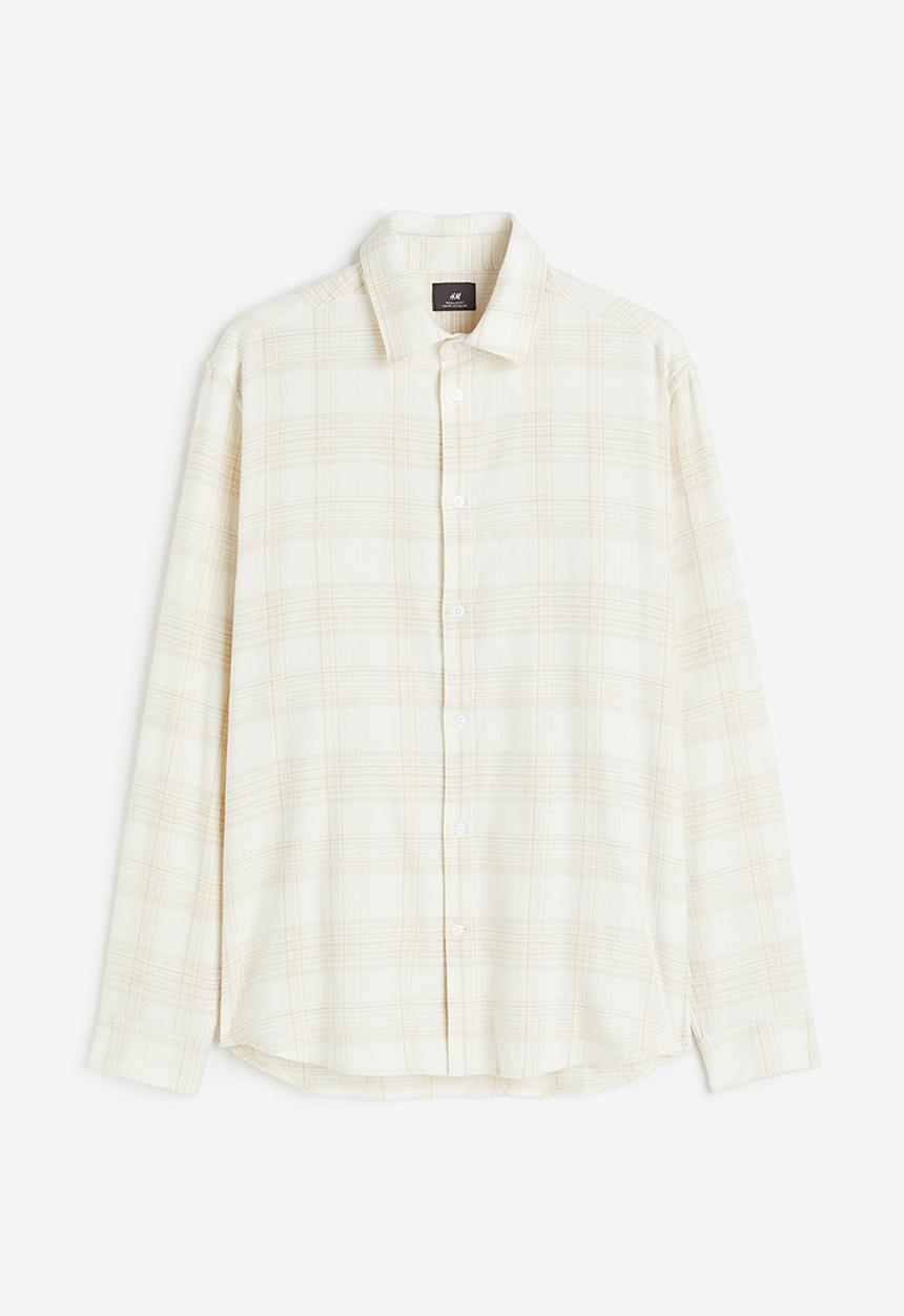 H&M - Regular fit flannel shirt - beige