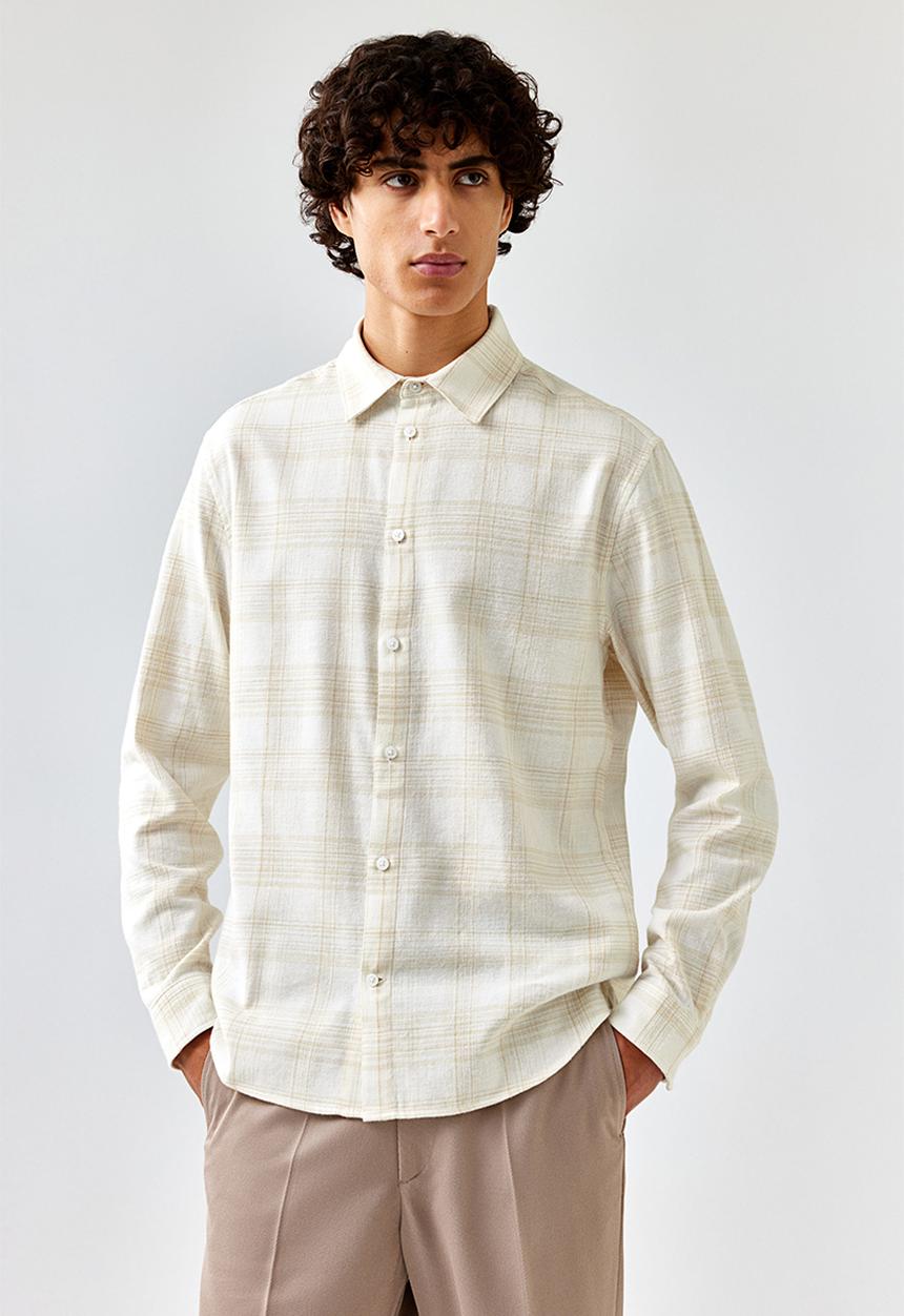 H&M - Regular fit flannel shirt - beige