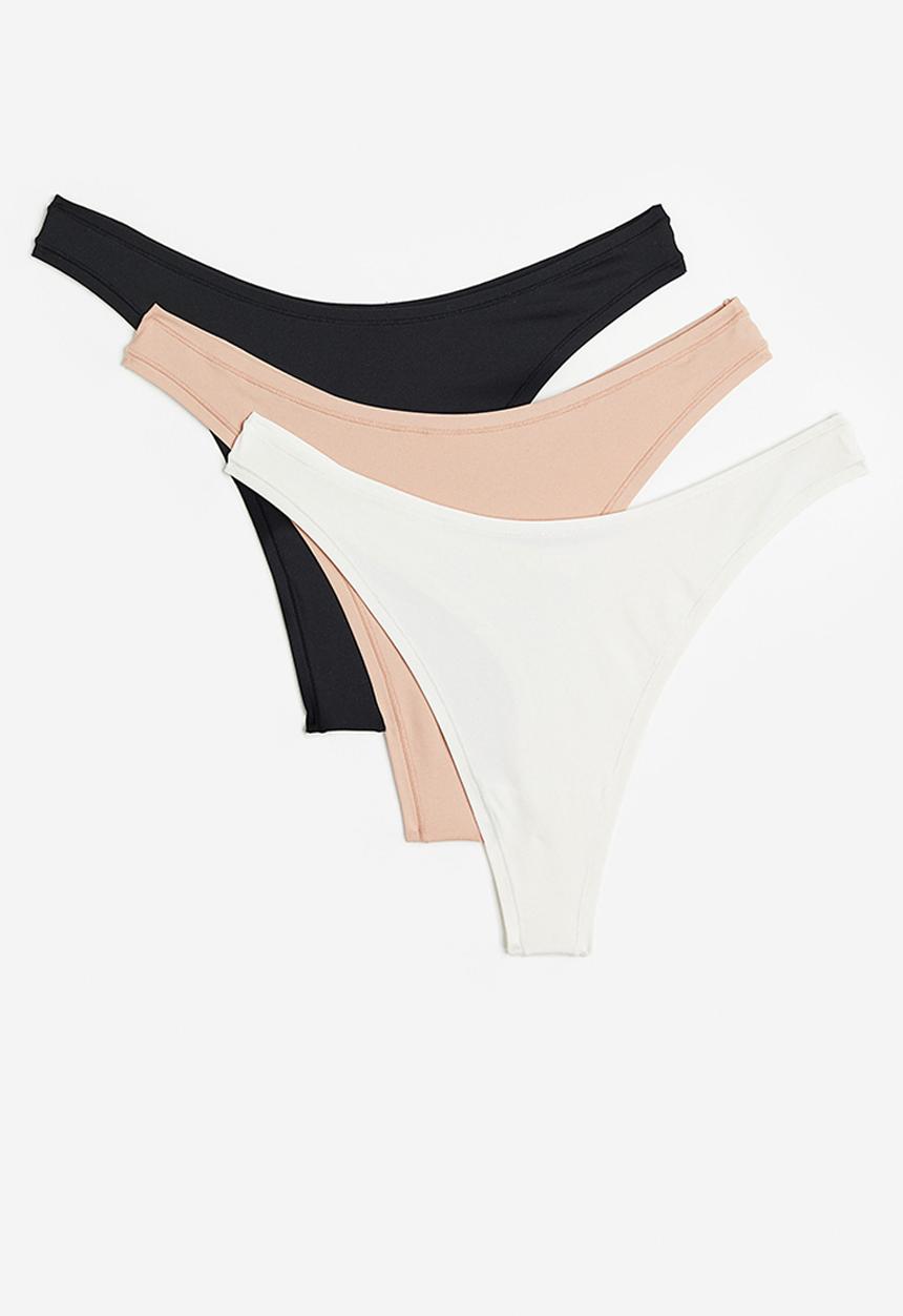 H&M - 3-Pack microfibre thong briefs - multi