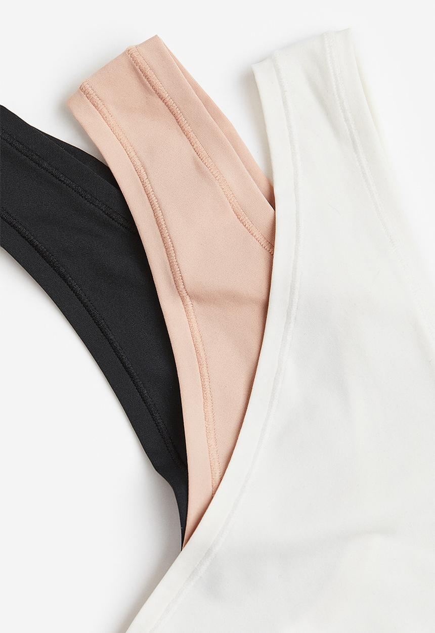 H&M - 3-Pack microfibre thong briefs - multi
