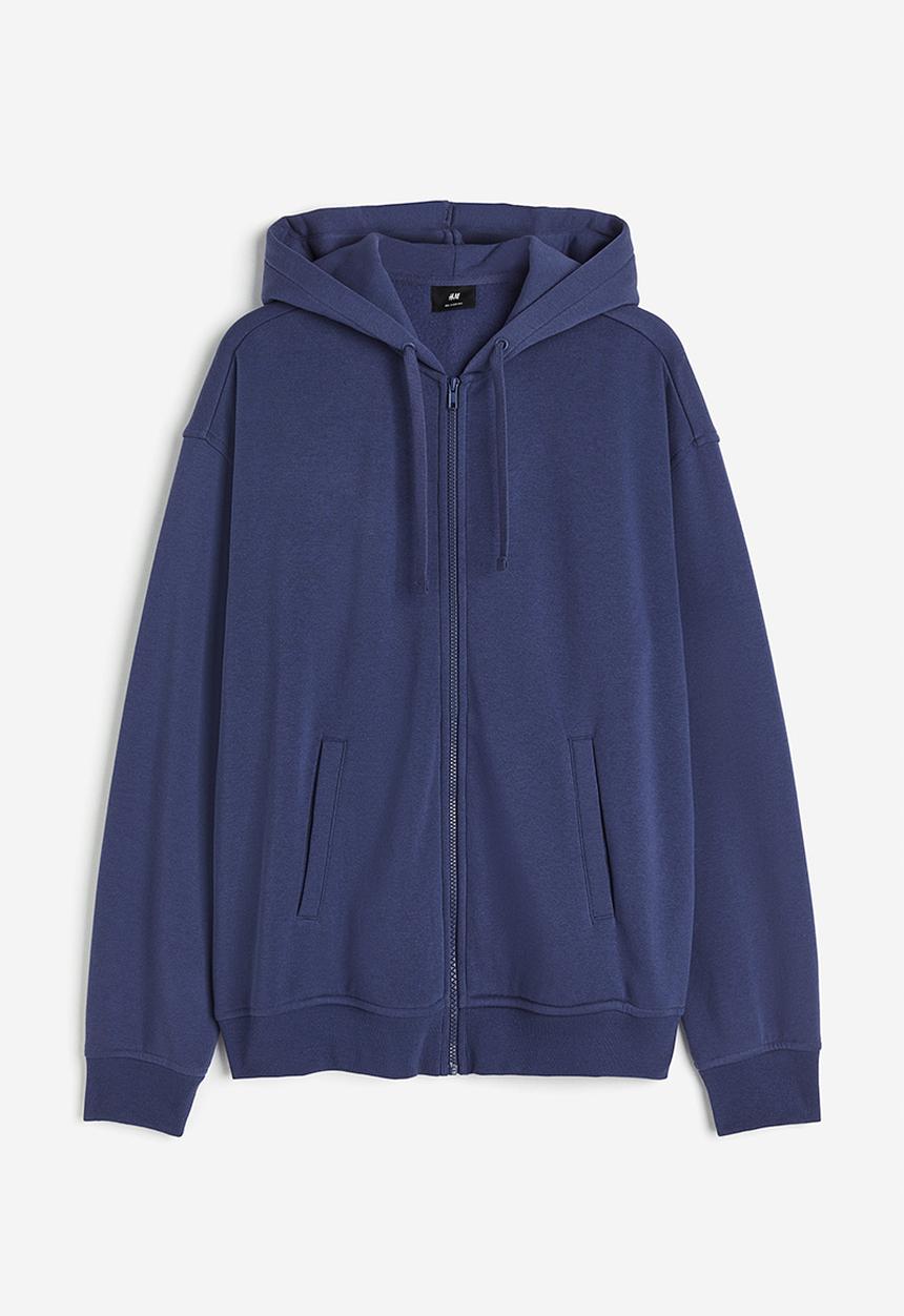 H&M - Loose fit zip-through hoodie - blue
