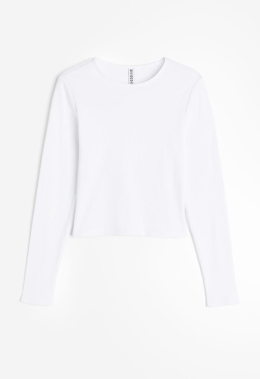 H&M - Ribbed top - white