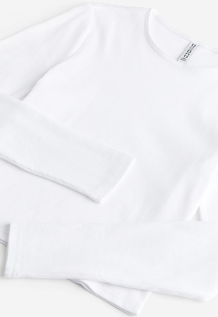H&M - Ribbed top - white