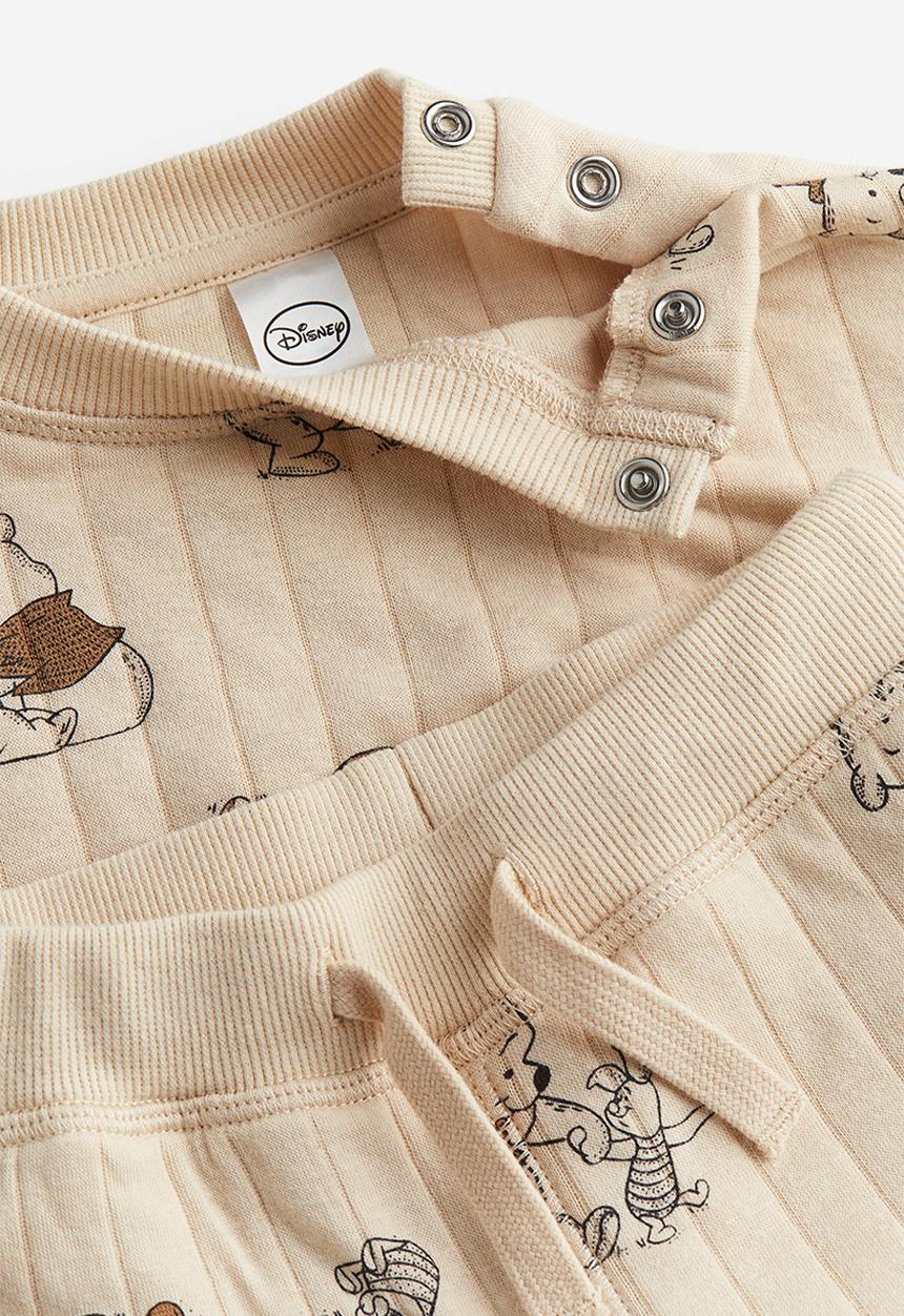 H&M - 2-Piece patterned sweatshirt set - beige