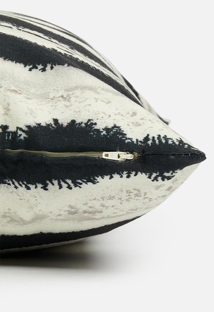 Sixth Floor - Twig printed cushion cover - black