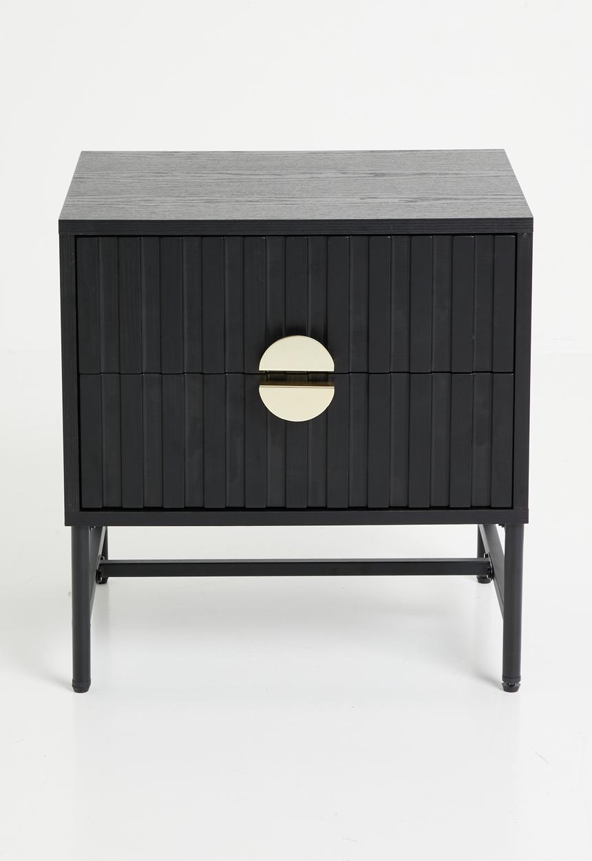 Sixth Floor - Moore bedside table-Black & Gold
