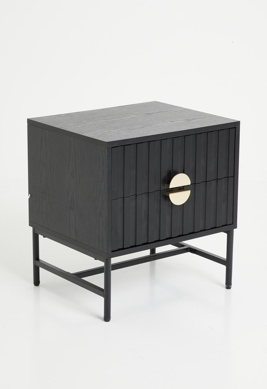 Sixth Floor - Moore bedside table-Black & Gold
