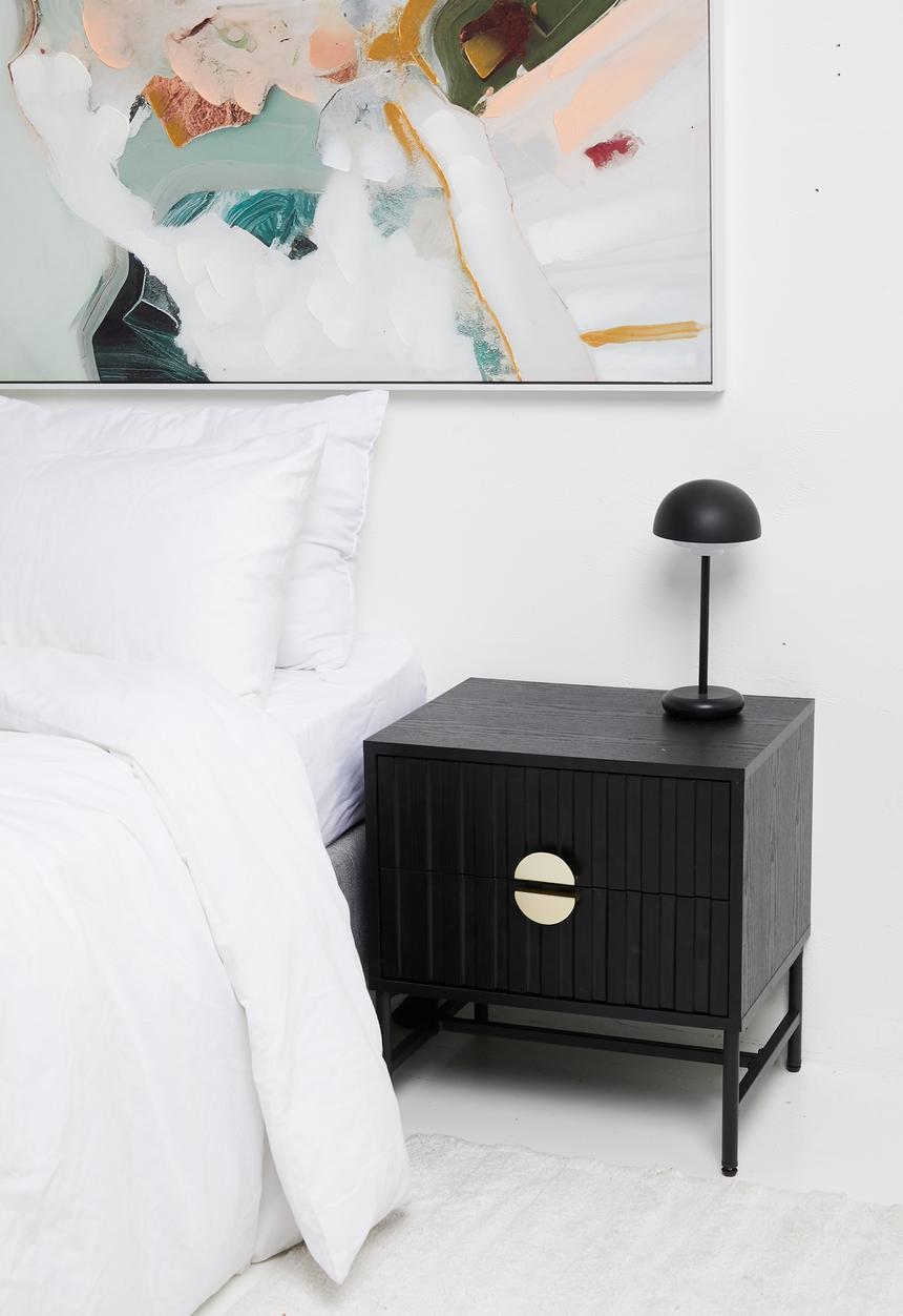 Sixth Floor - Moore bedside table-Black & Gold