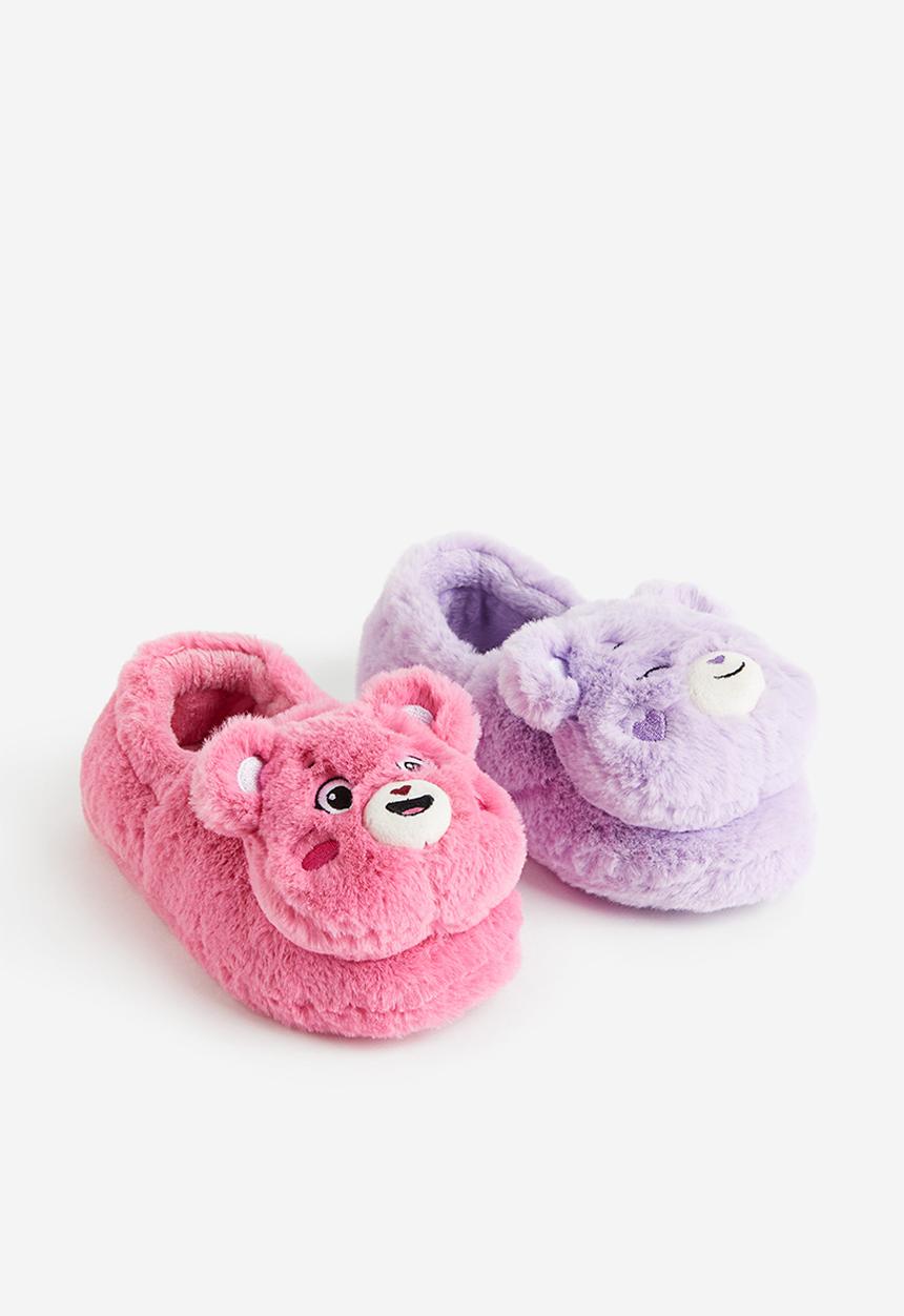 H&M - Fluffy slippers - purple & pink