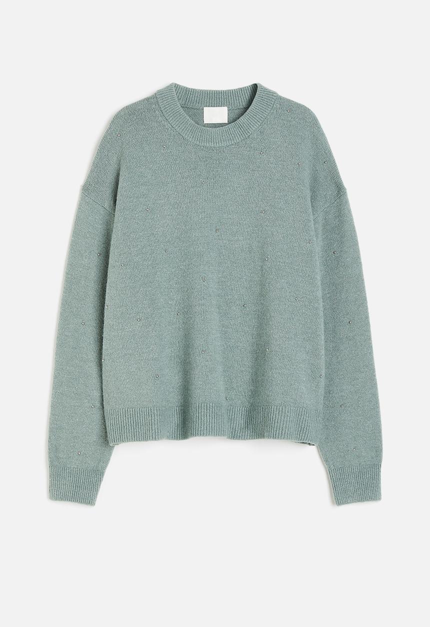 H&M - Beaded jumper - turquoise