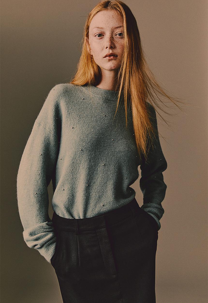 H&M - Beaded jumper - turquoise