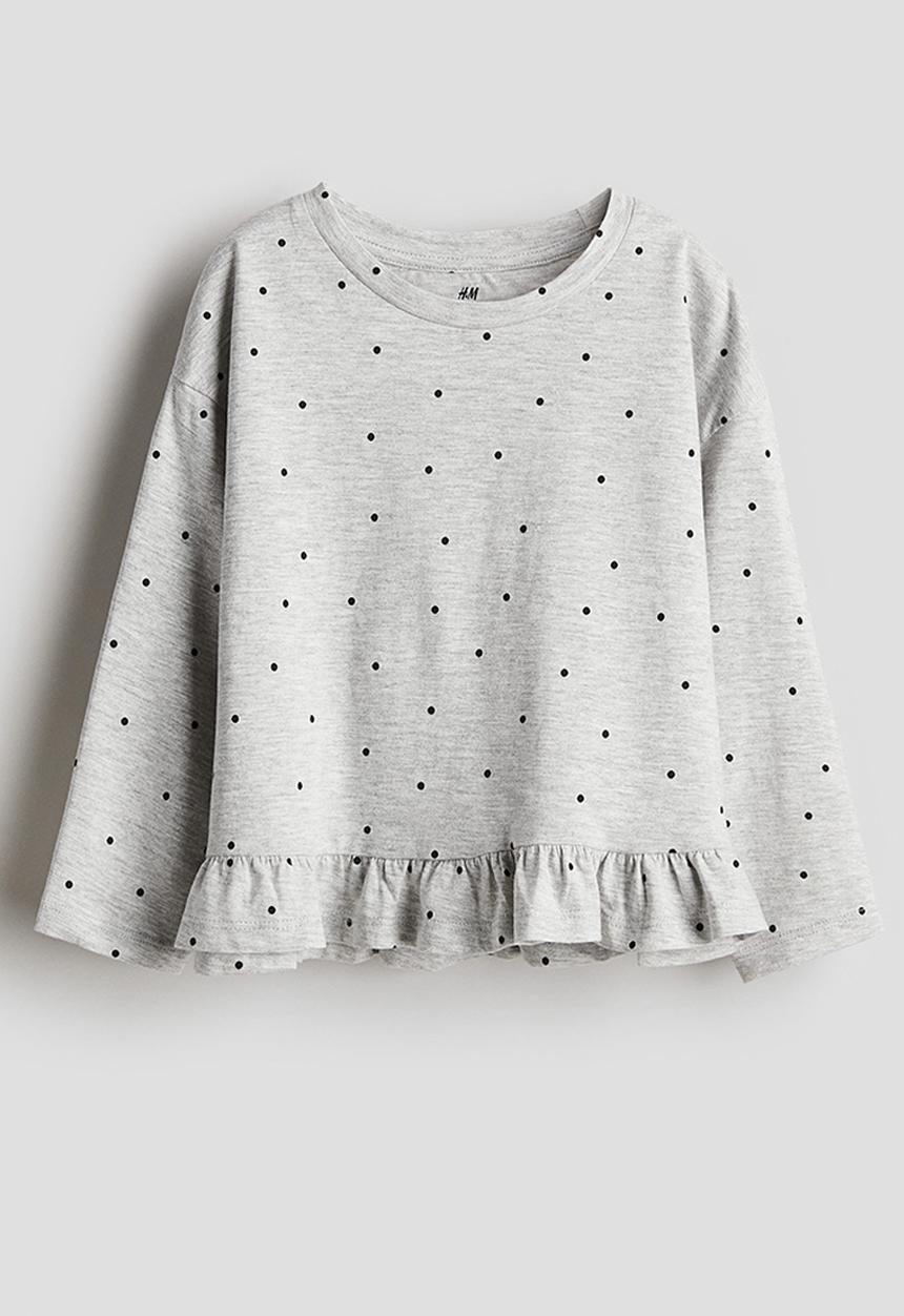 H&M - Printed long-sleeved t-shirt - grey