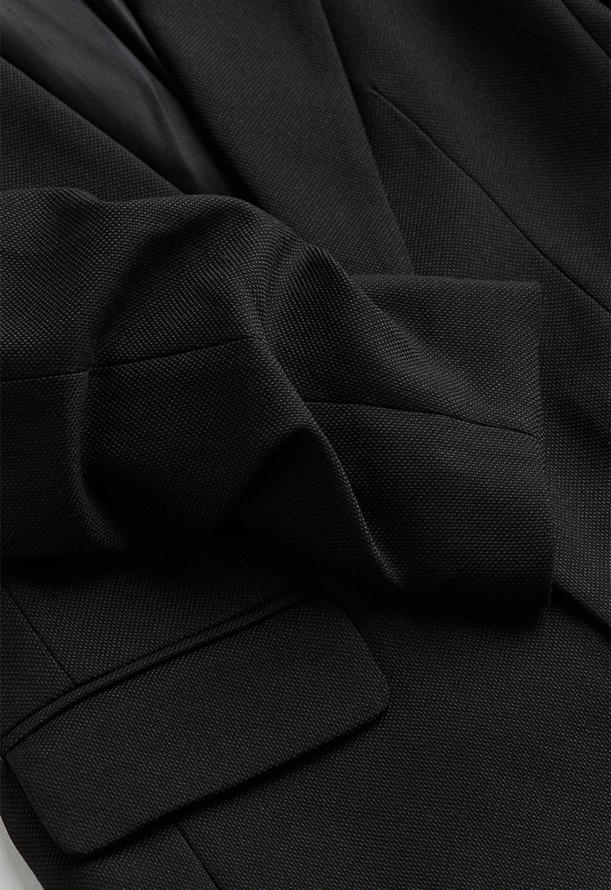 H&M - Gathered-sleeve blazer - black