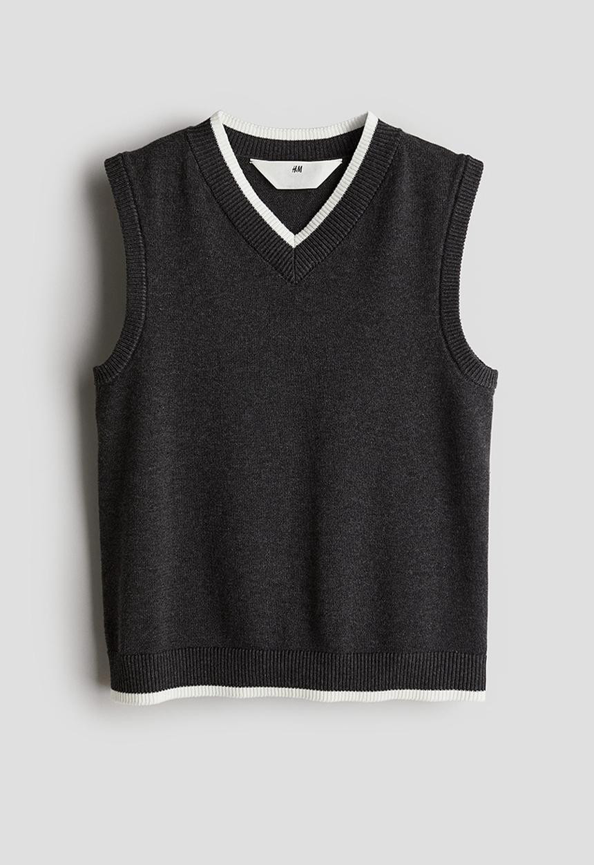 H&M - V-neck sweater vest - grey
