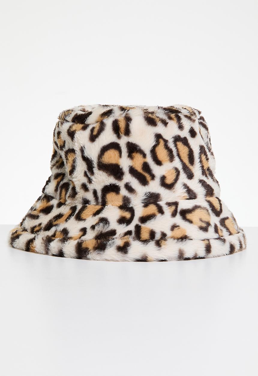 Superbalist - Faux fur animal print bucket hat - multi