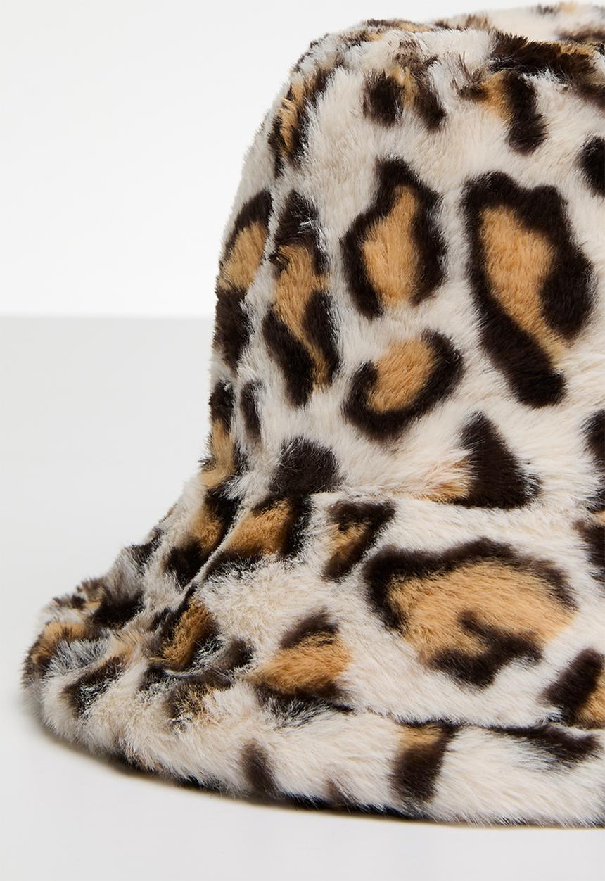 Superbalist - Faux fur animal print bucket hat - multi
