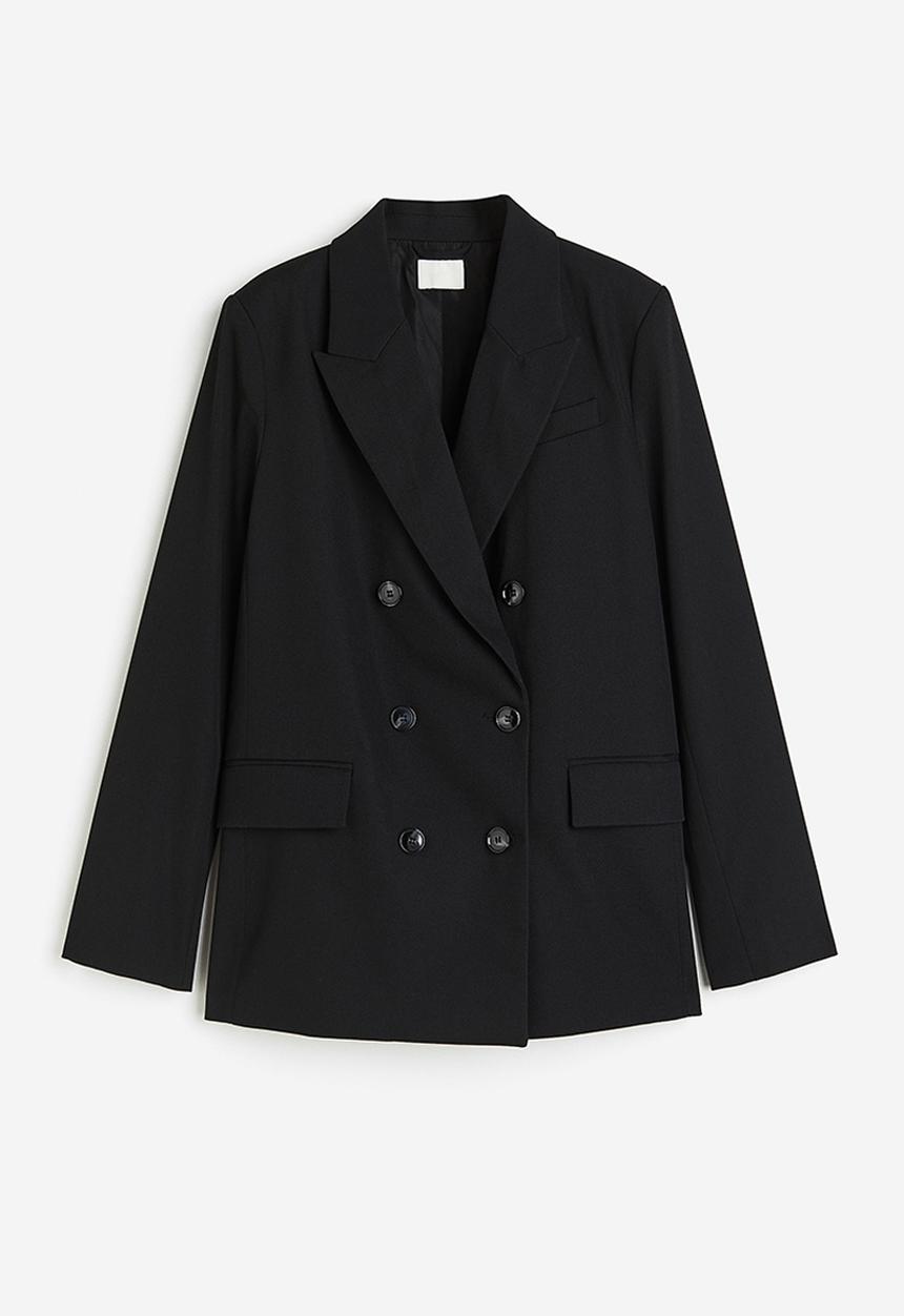 H&M - Double-breasted blazer - black