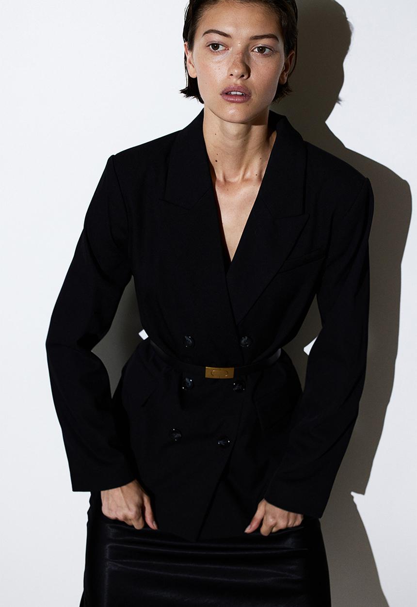 H&M - Double-breasted blazer - black