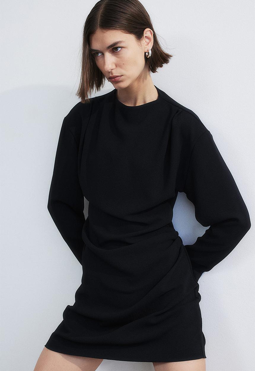 H&M - Draped dress - black